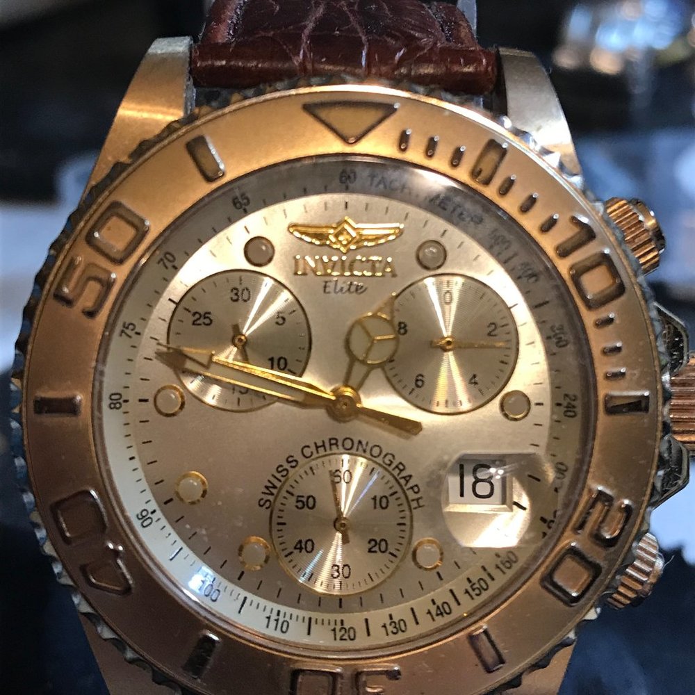 Invicta Men's 9229 II Collection Elite Classic Gold-Tone Chronograph Watch